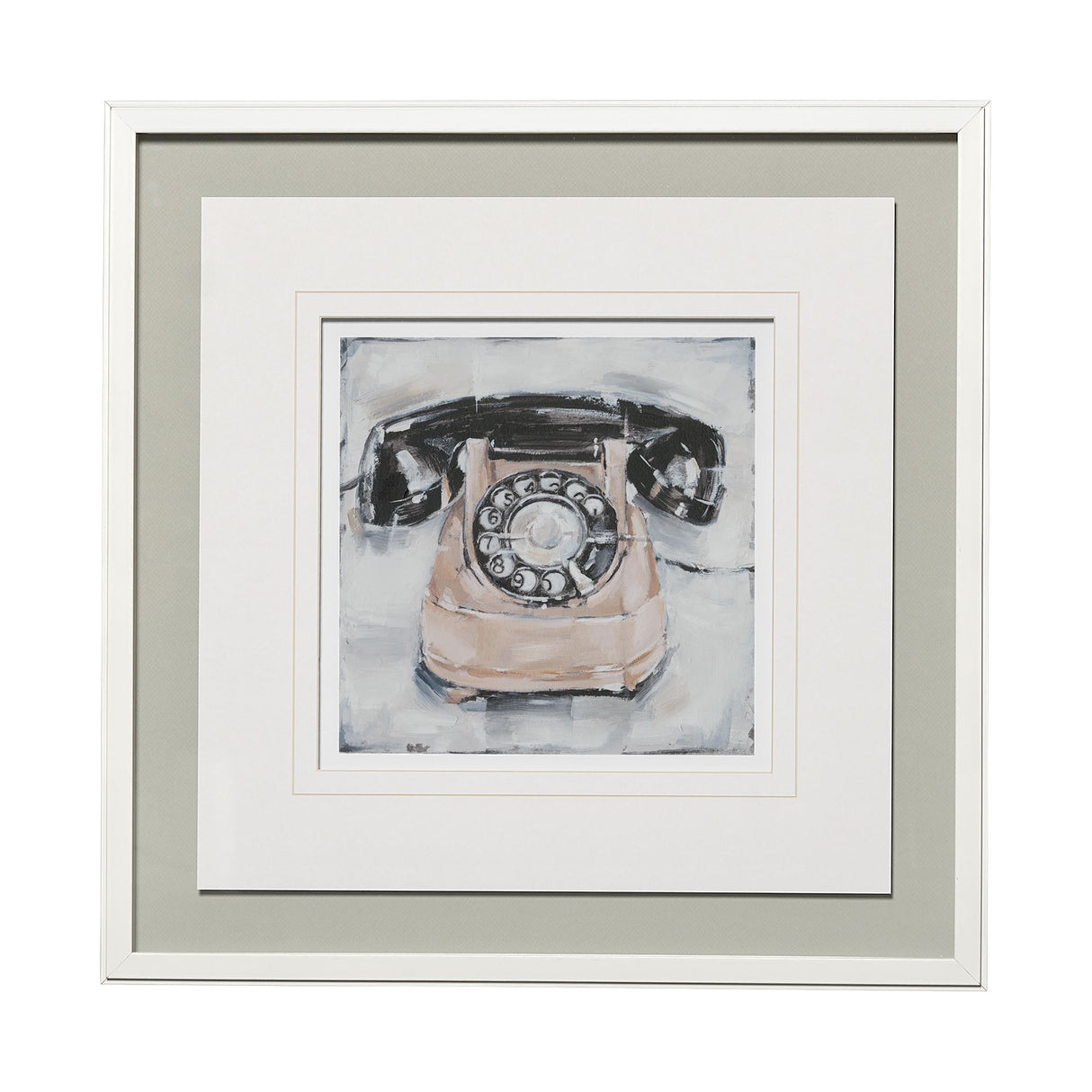 Retro Phone IV by Ethan Harper a Framed Art Print Matted under Glass from Mercana - Luna Furniture