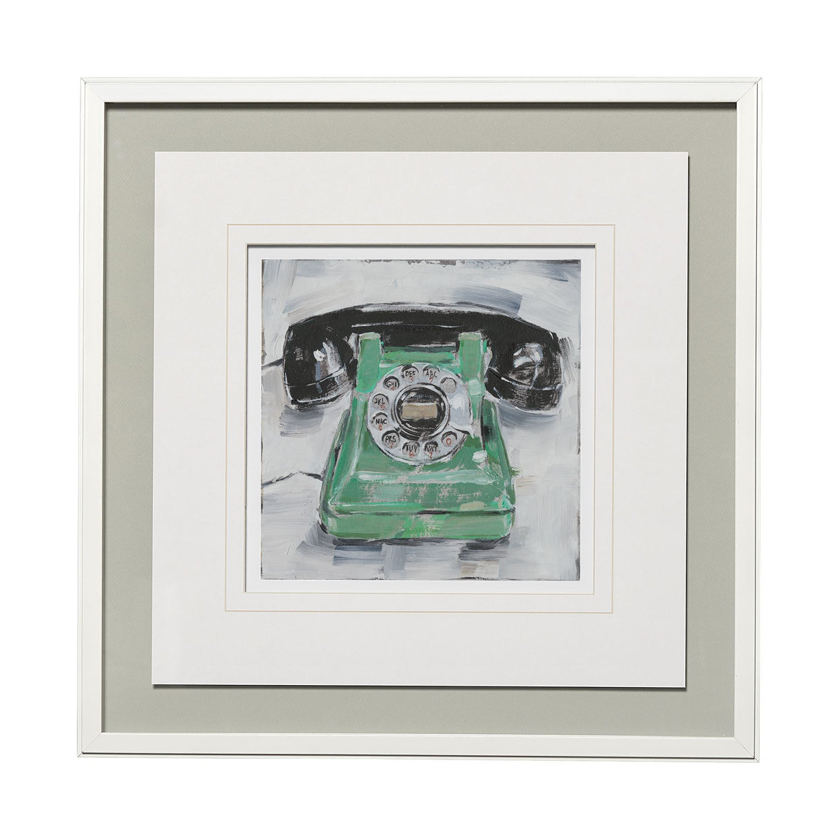 Retro Phone III by Ethan Harper a Framed Art Print Matted under Glass from Mercana - Luna Furniture