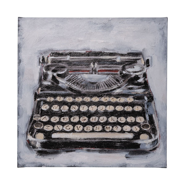 Vintage Typewriter I by Ethan Harper a Hand Embellished Textured Canvas
