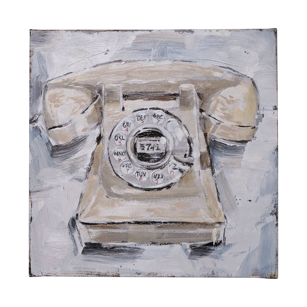 Retro Phone II by Ethan Harper a Hand Embellished Textured Canvas