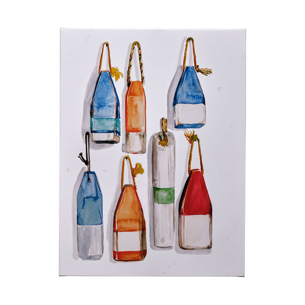 Watercolor Buoys I by Jennifer Paxton Parker a Hand Embellished Textured Canvas