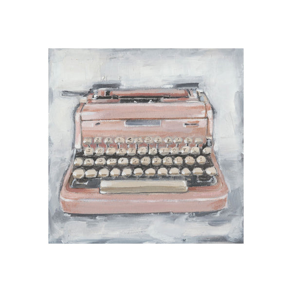 Vintage Typewriter IV by Ethan Harper a Hand Embellished Textured Canvas