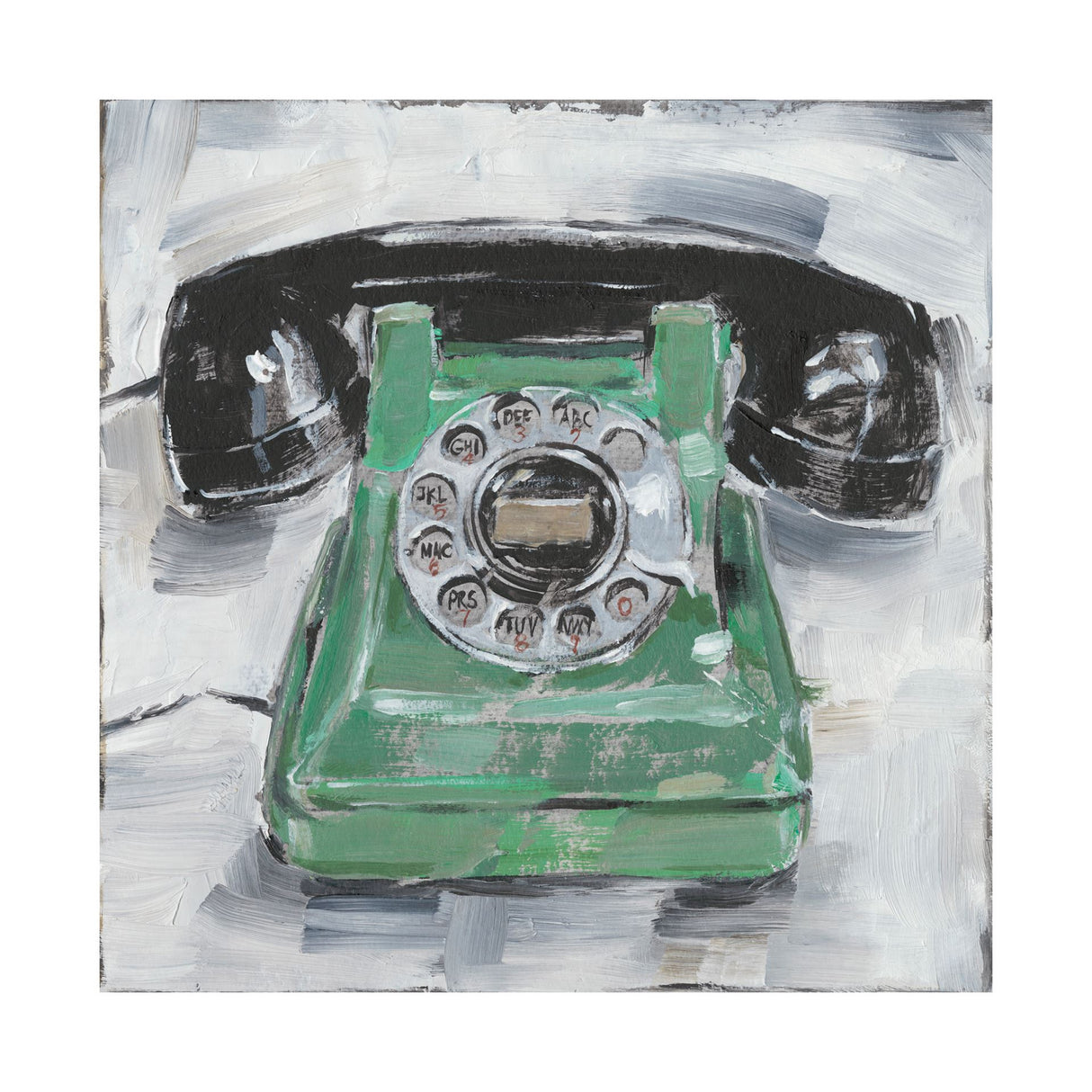 Retro Phone III by Ethan Harper a Hand Embellished Textured Canvas from Mercana - Luna Furniture