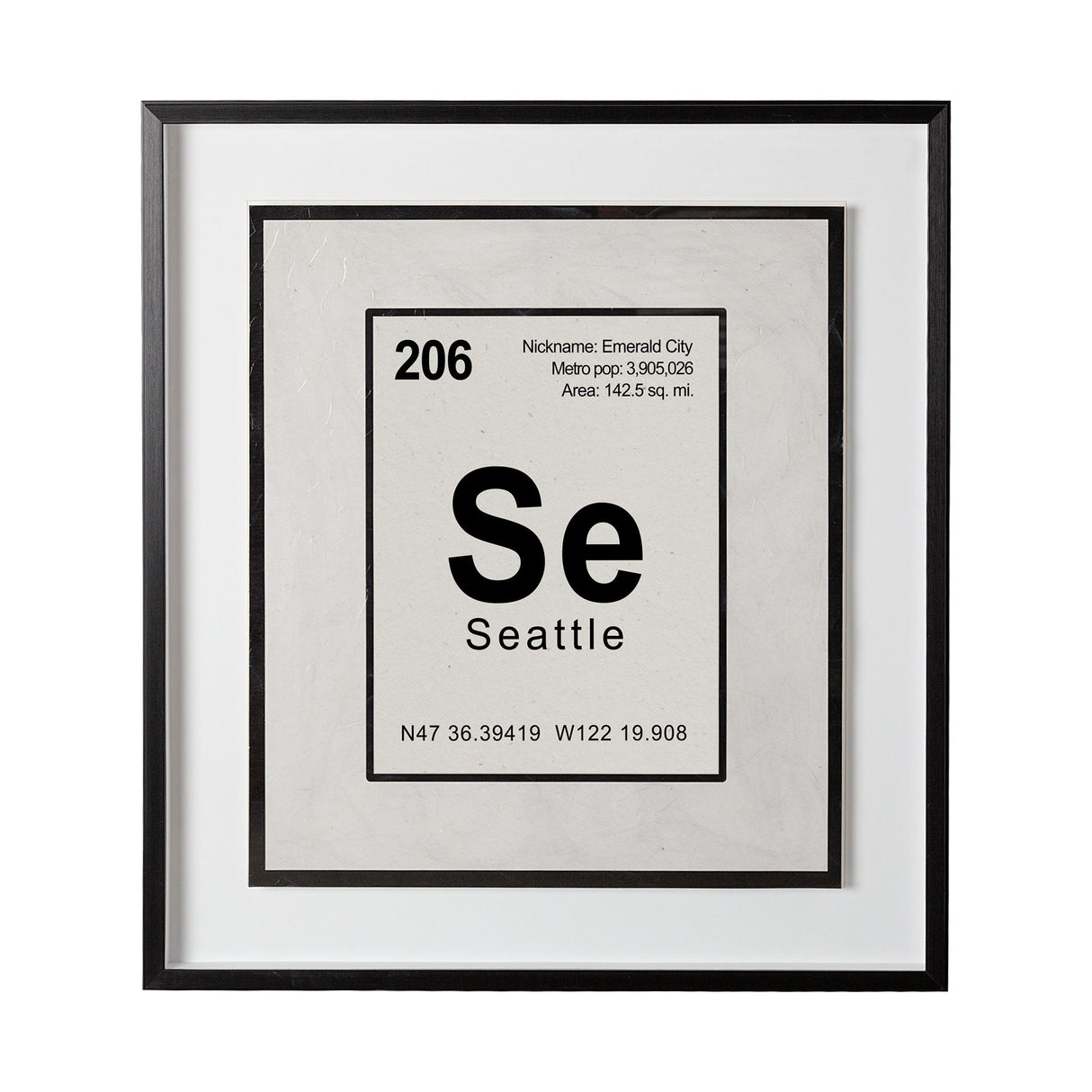 Seattle by Glartlab a Hand Embellished Textured Framed Art Print Matted under Glass from Mercana - Luna Furniture
