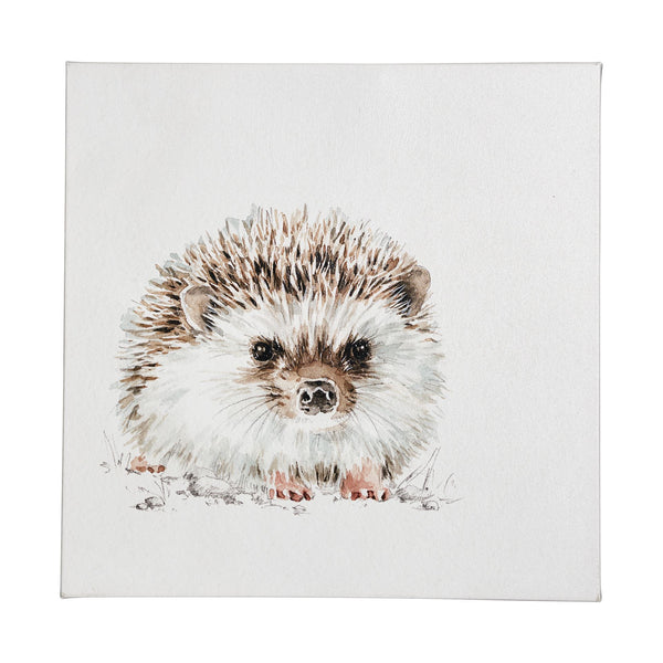 Forest Friends VII (Hedgehog) by Lisa Audit a Hand Embellished Textured Canvas