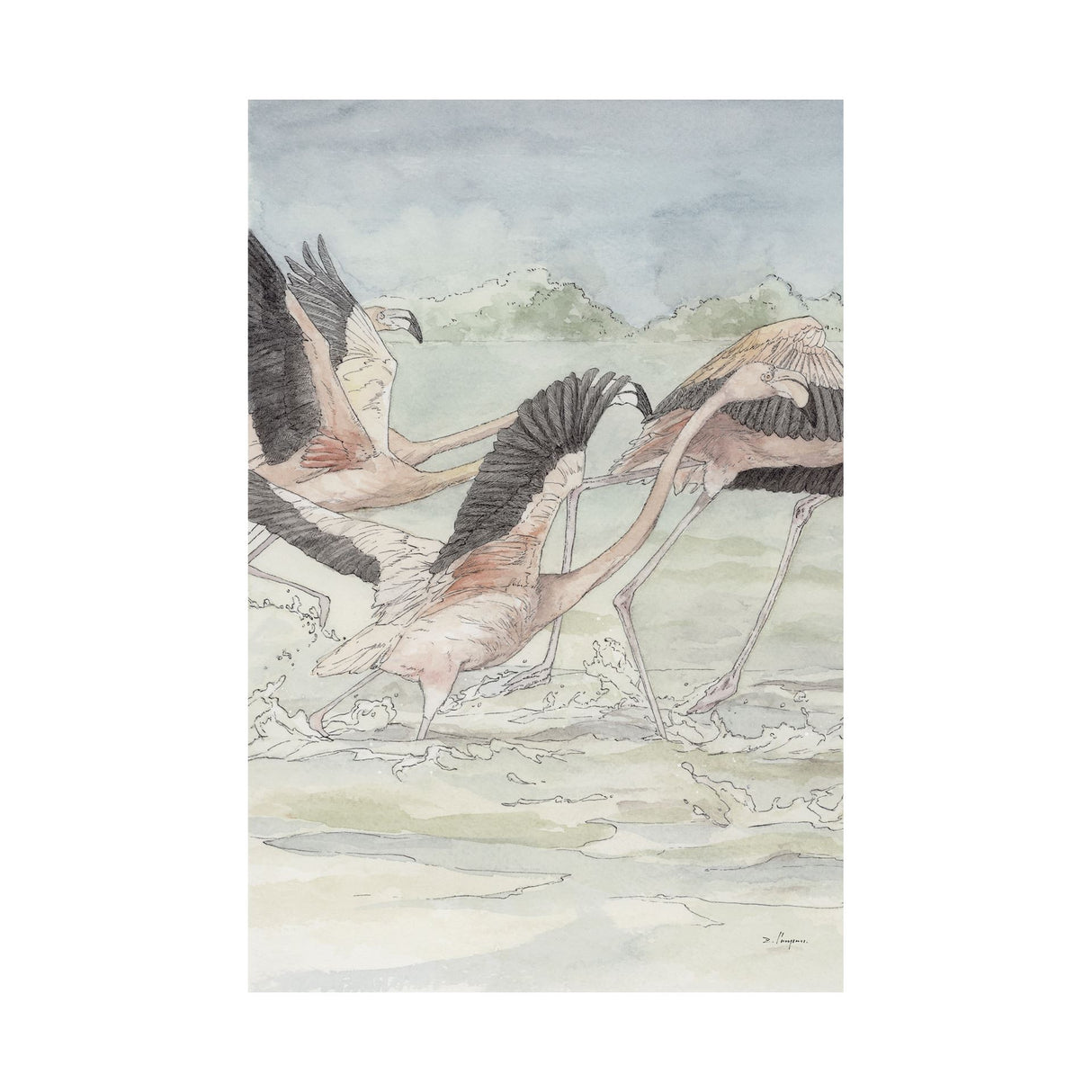 Flamingo I by Mercana Studio a Hand Embellished Textured Canvas from Mercana - Luna Furniture