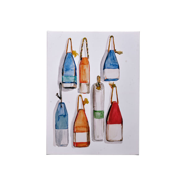Watercolor Buoys I by Jennifer Paxton Parker a Hand Embellished Textured Canvas