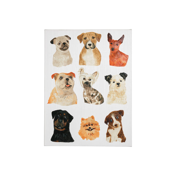 Doggos & Puppers I by June Erica Vess a Hand Embellished Textured Canvas