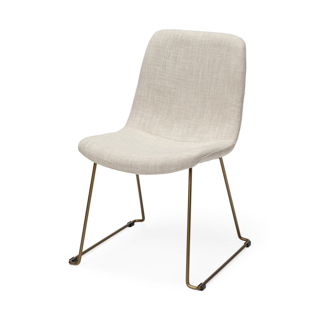 Sawyer I Beige Fabric Seat Gold Metal Frame Dining Chair, Set of 2 from Mercana - Luna Furniture