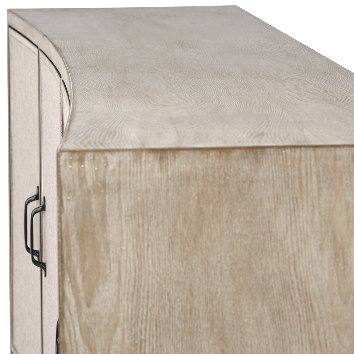 Bellefontaine II 68x15.5 Brown Fir Veneer Frame 4 Fabric Covered Cabinet Door Sideboard from Mercana - Luna Furniture