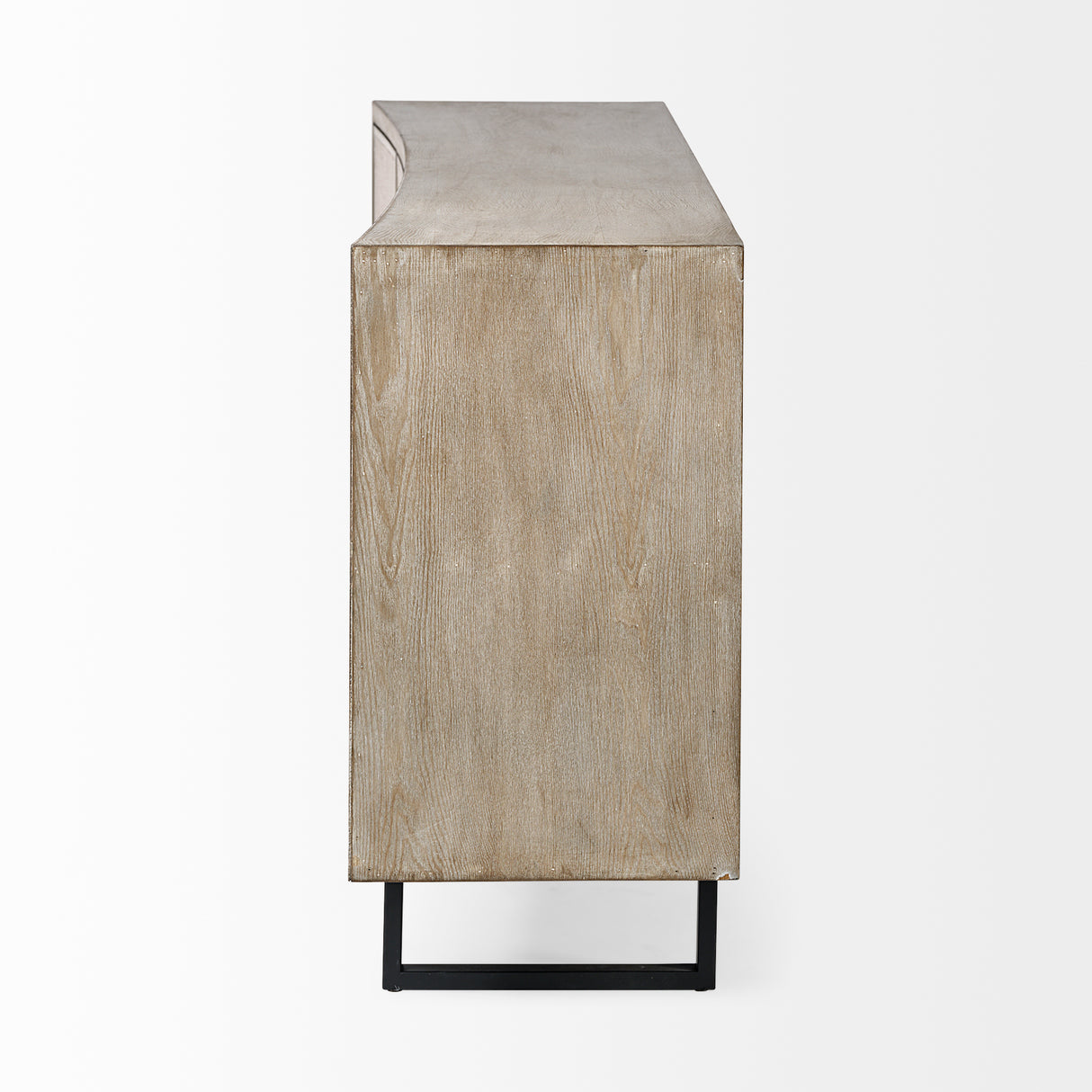 Bellefontaine II 68x15.5 Brown Fir Veneer Frame 4 Fabric Covered Cabinet Door Sideboard from Mercana - Luna Furniture