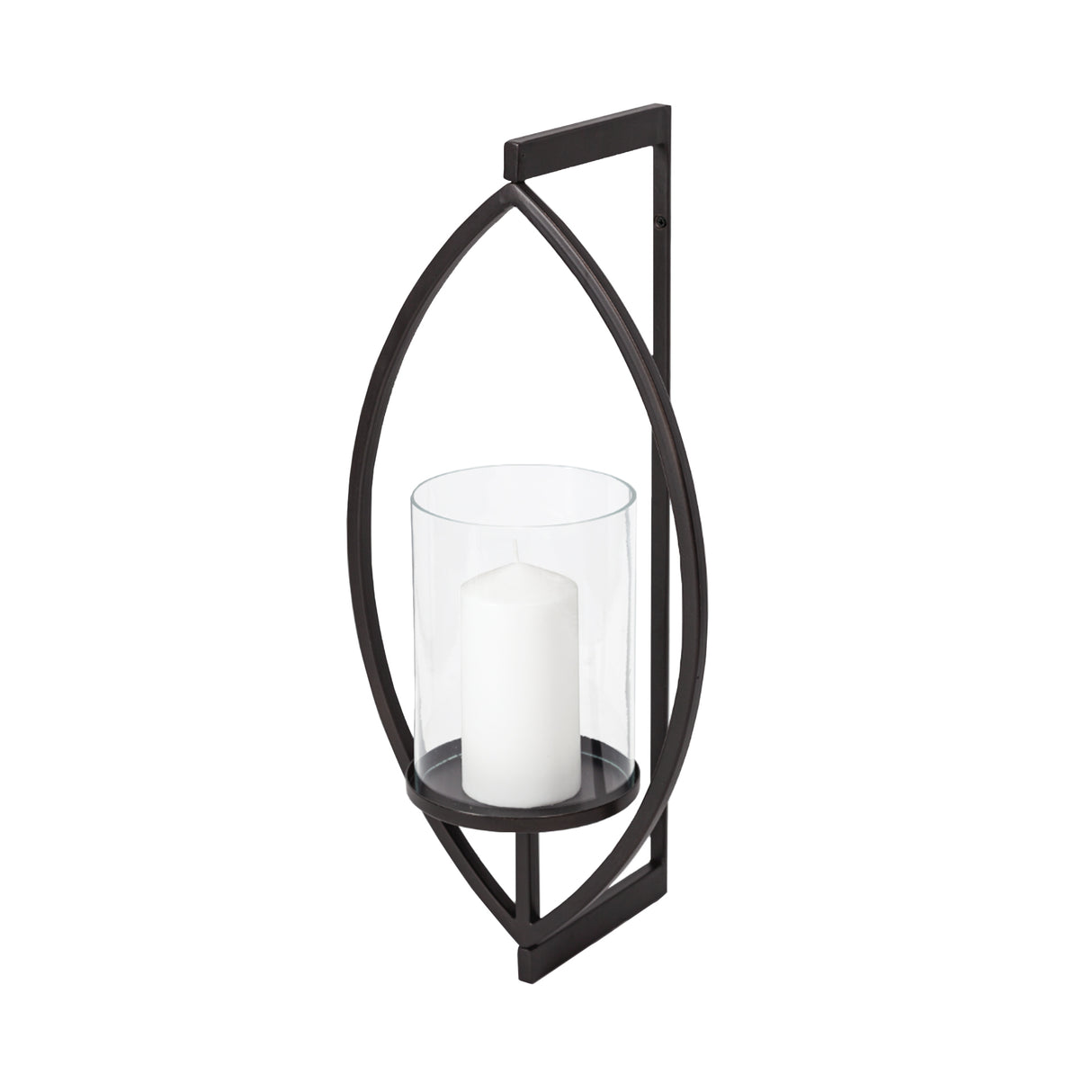 Drax 22"H Black Metal Wall Candle Holder from Mercana - Luna Furniture
