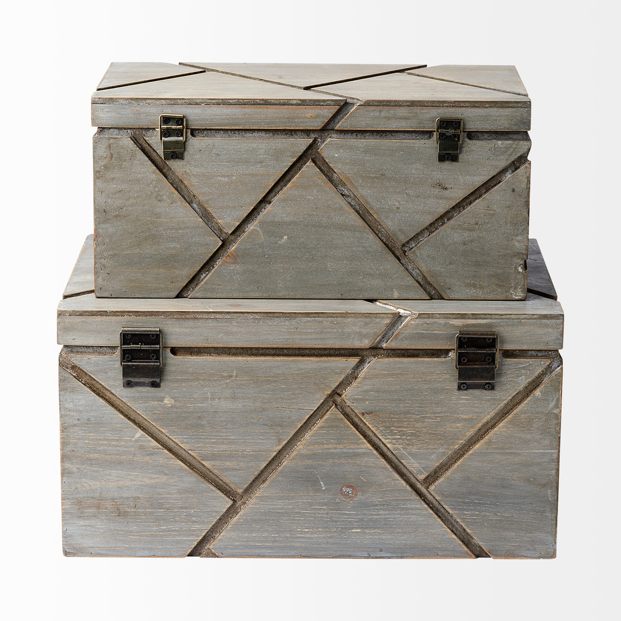 Niobe (Set of 2) 16L x 11W Gray Wooden Nesting Boxes from Mercana - Luna Furniture