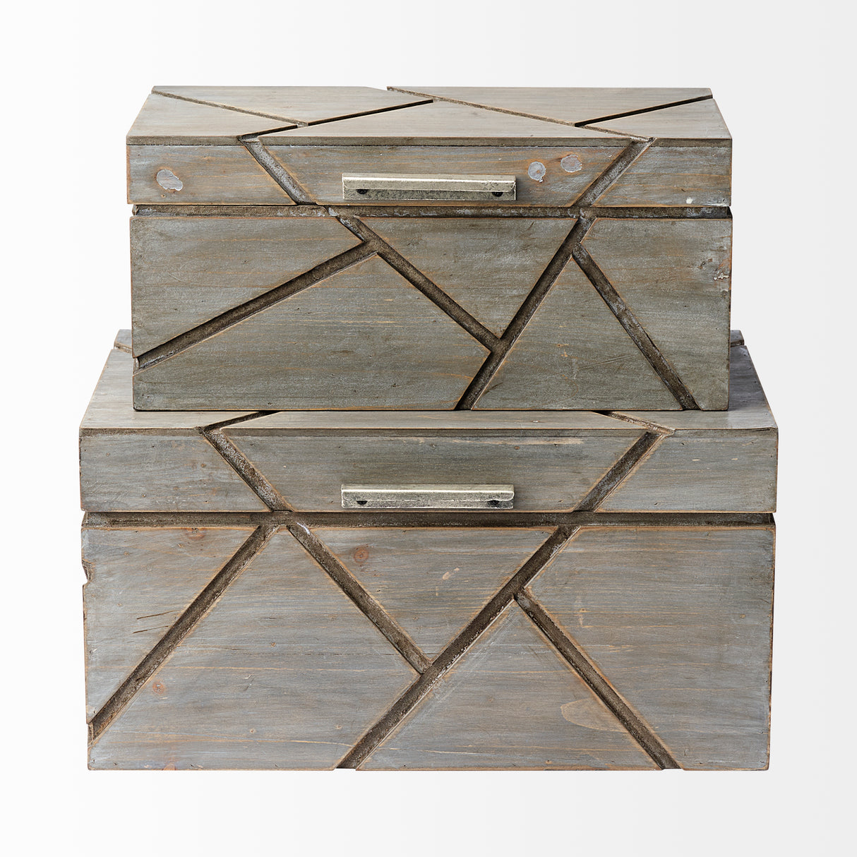 Niobe (Set of 2) 16L x 11W Gray Wooden Nesting Boxes from Mercana - Luna Furniture
