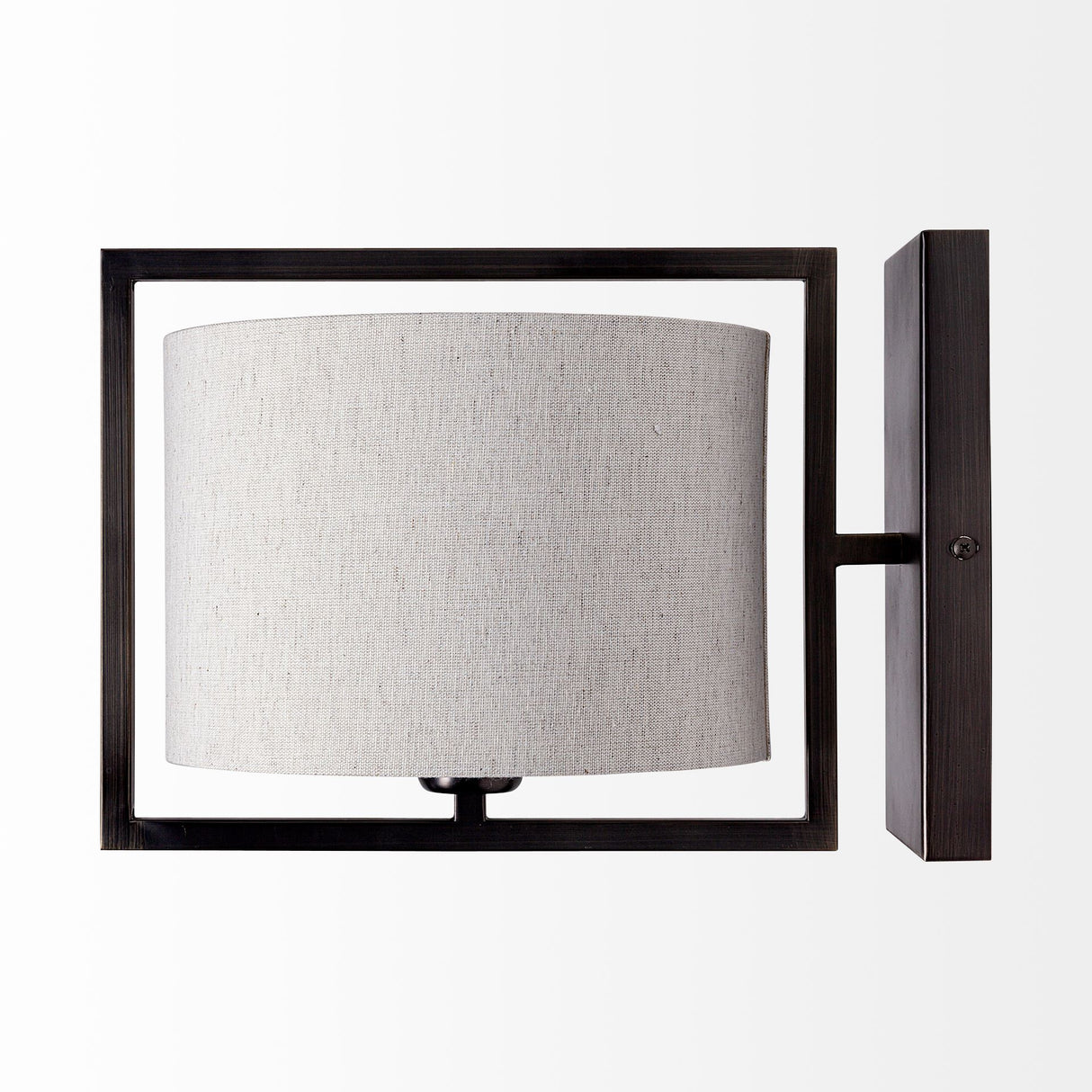 Smithe I 9x13 Black Toned Metal Cream Lampshade Wall Sconce from Mercana - Luna Furniture