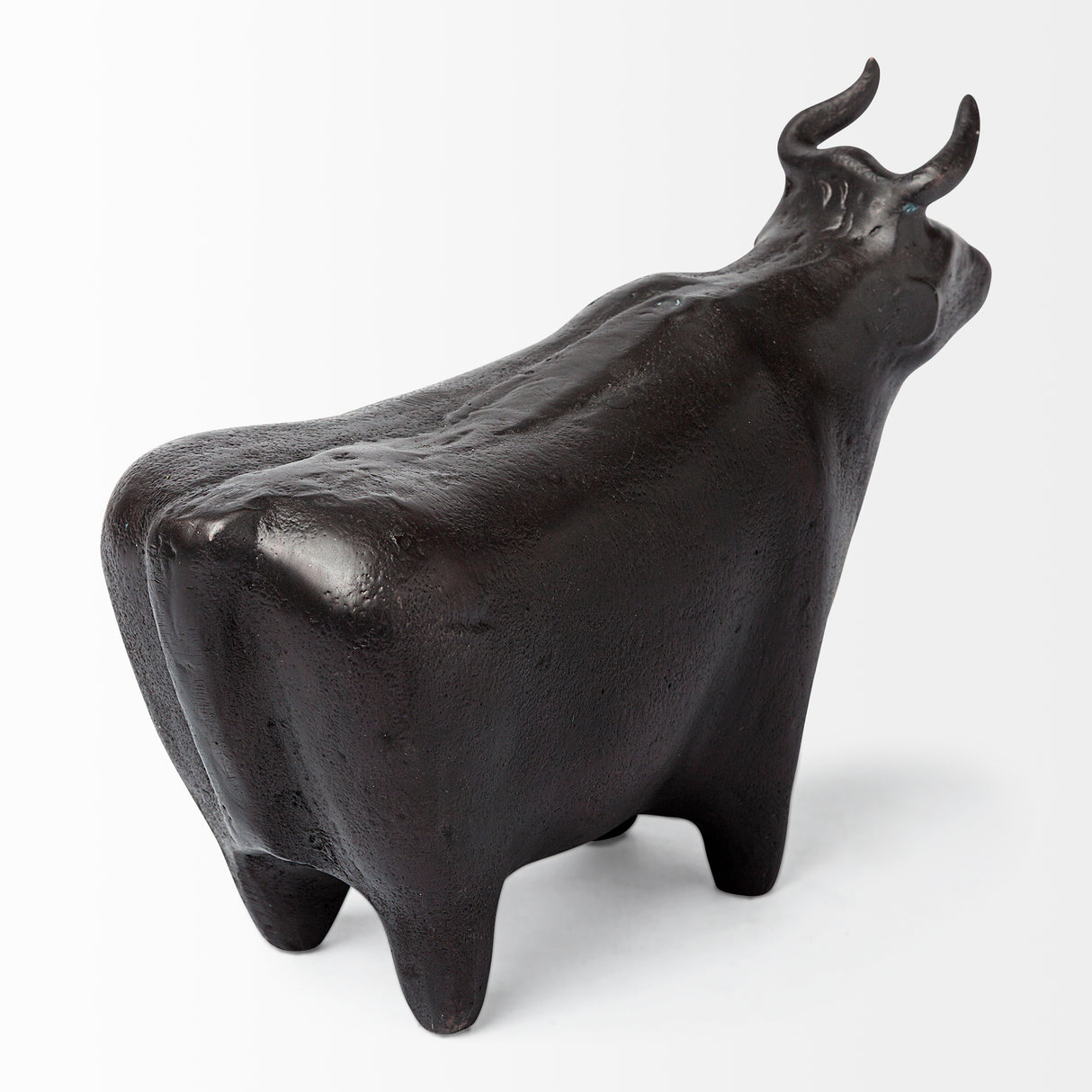 Taurus II 9L x 4W Black Cast Aluminum Bull Decorative Object from Mercana - Luna Furniture