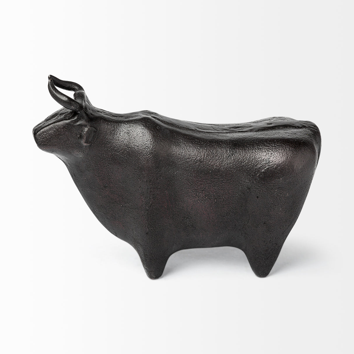 Taurus II 9L x 4W Black Cast Aluminum Bull Decorative Object from Mercana - Luna Furniture