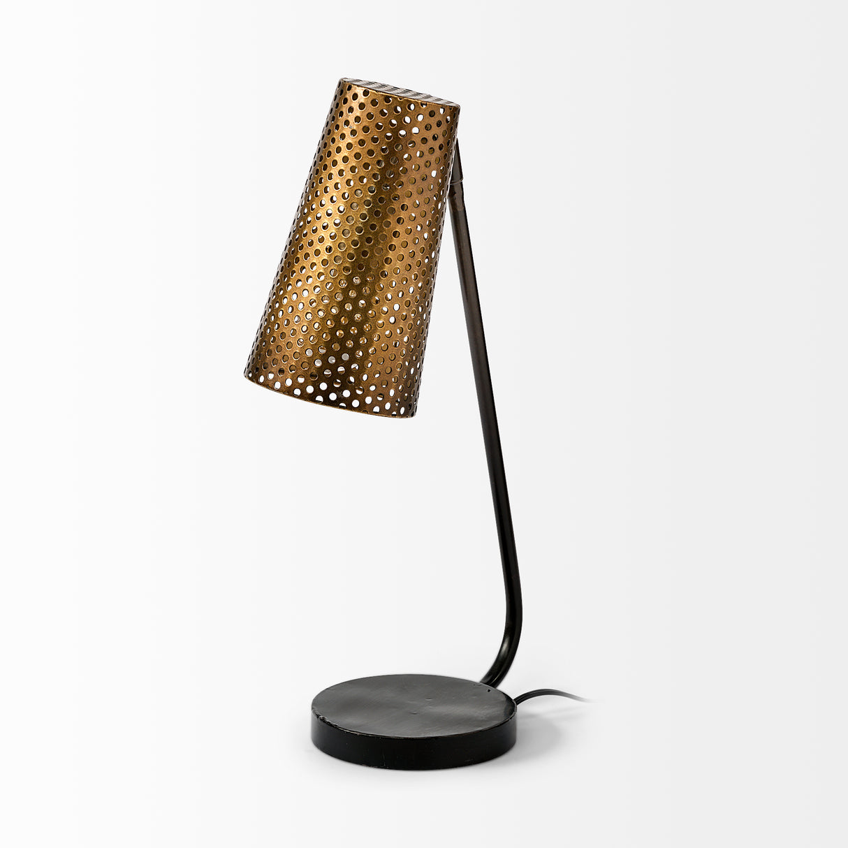Wesley II (22.4"H) Gold/Black Perforated Metal Shade Table Lamp from Mercana - Luna Furniture