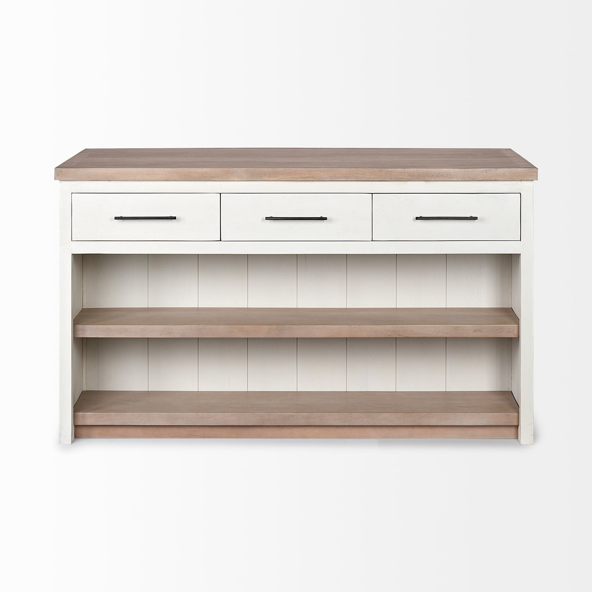 Fairview II White and Brown Two-Tone Stain Solid Wood Kitchen Island from Mercana - Luna Furniture