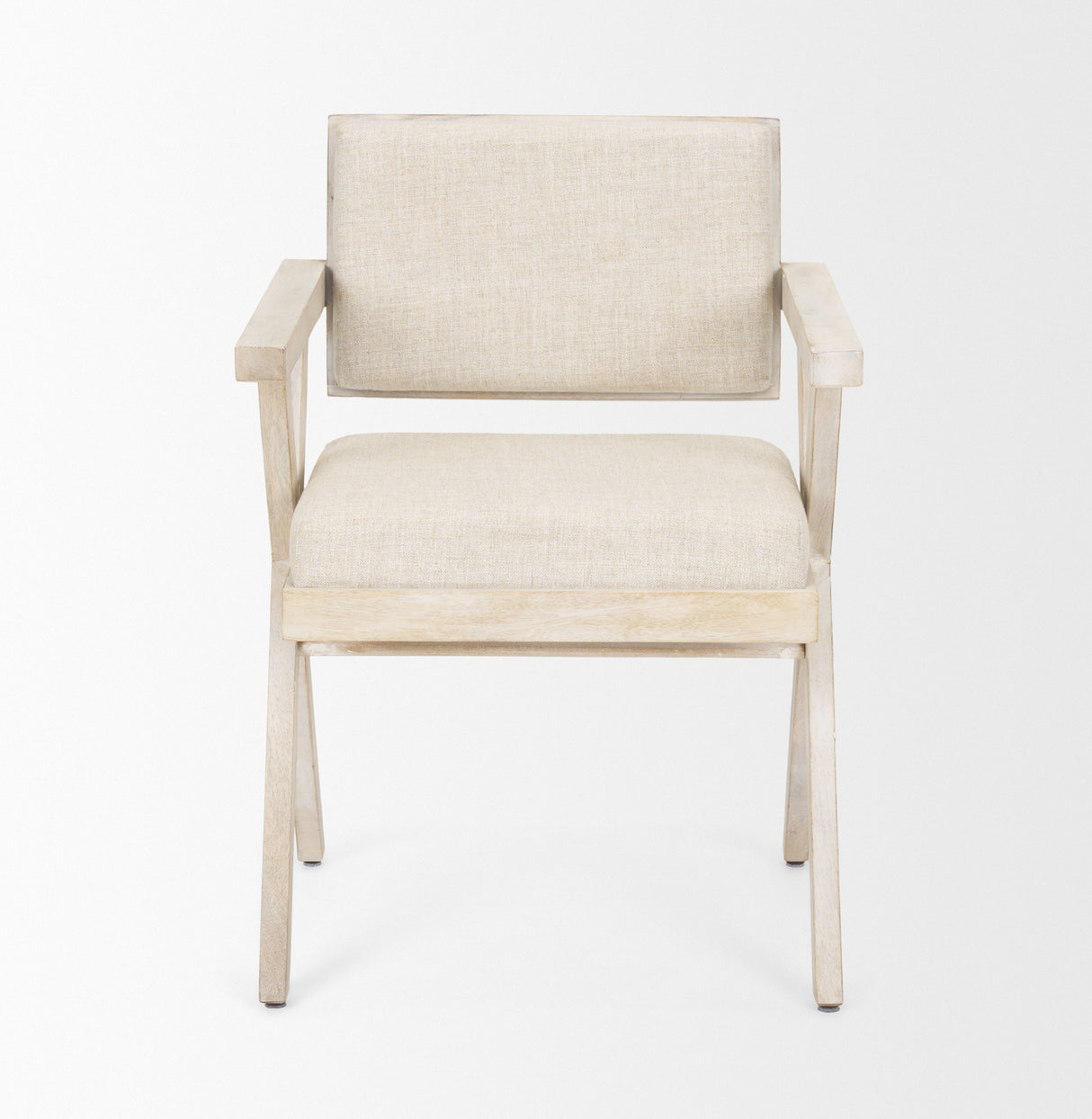 Topanga I Cream Fabric Wrap Blonde Wooden Frame Dining Chair from Mercana - Luna Furniture