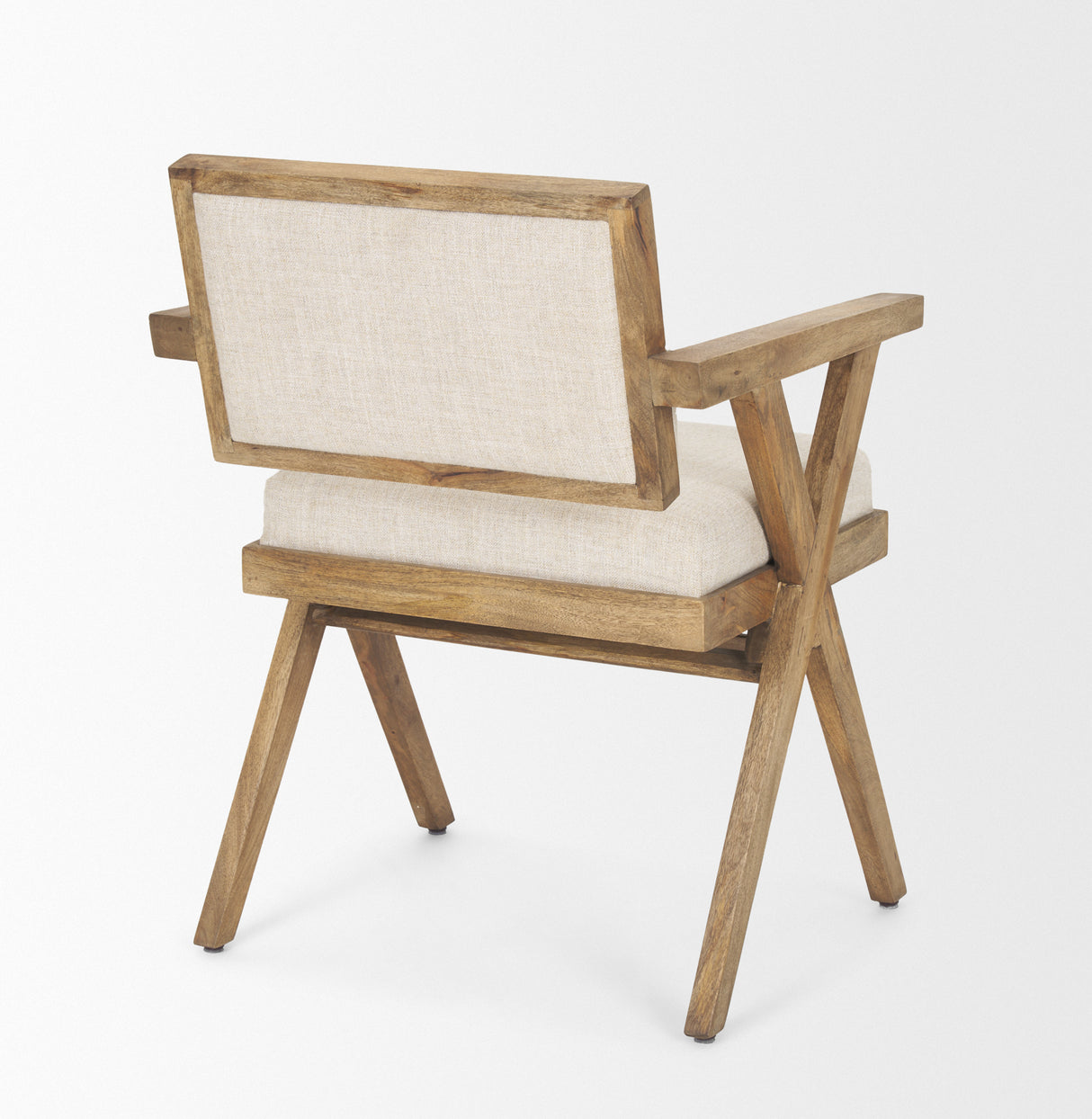 Topanga I Cream Fabric Wrap Medium Brown Wooden Frame Dining Chair from Mercana - Luna Furniture