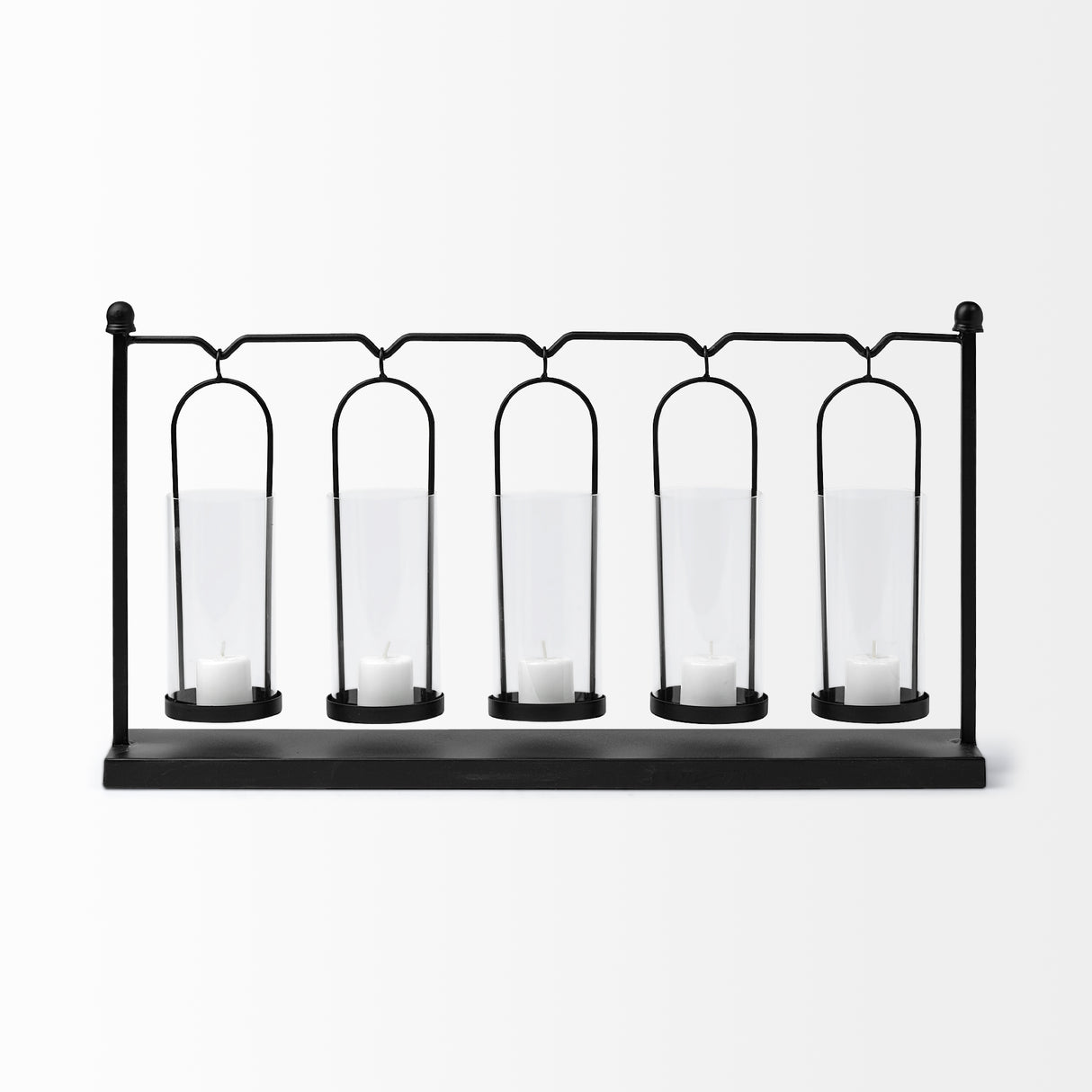 Erlen Black Metal Hanging Votive Five Candle Table Candle Holder from Mercana - Luna Furniture