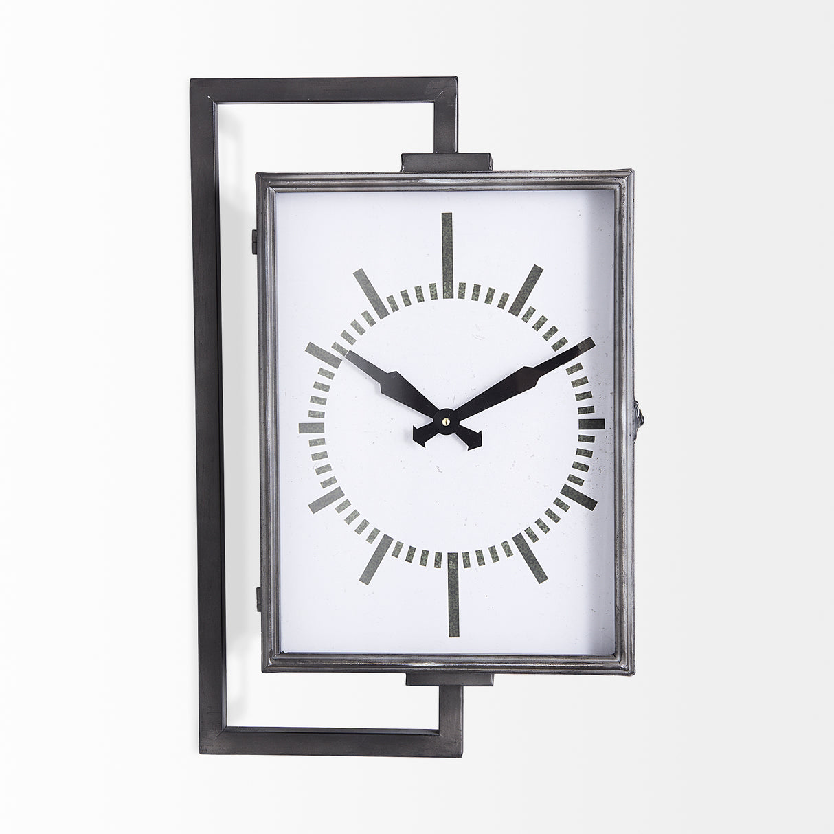 Hagar Rectangular Large Industrial Wall Clock from Mercana - Luna Furniture