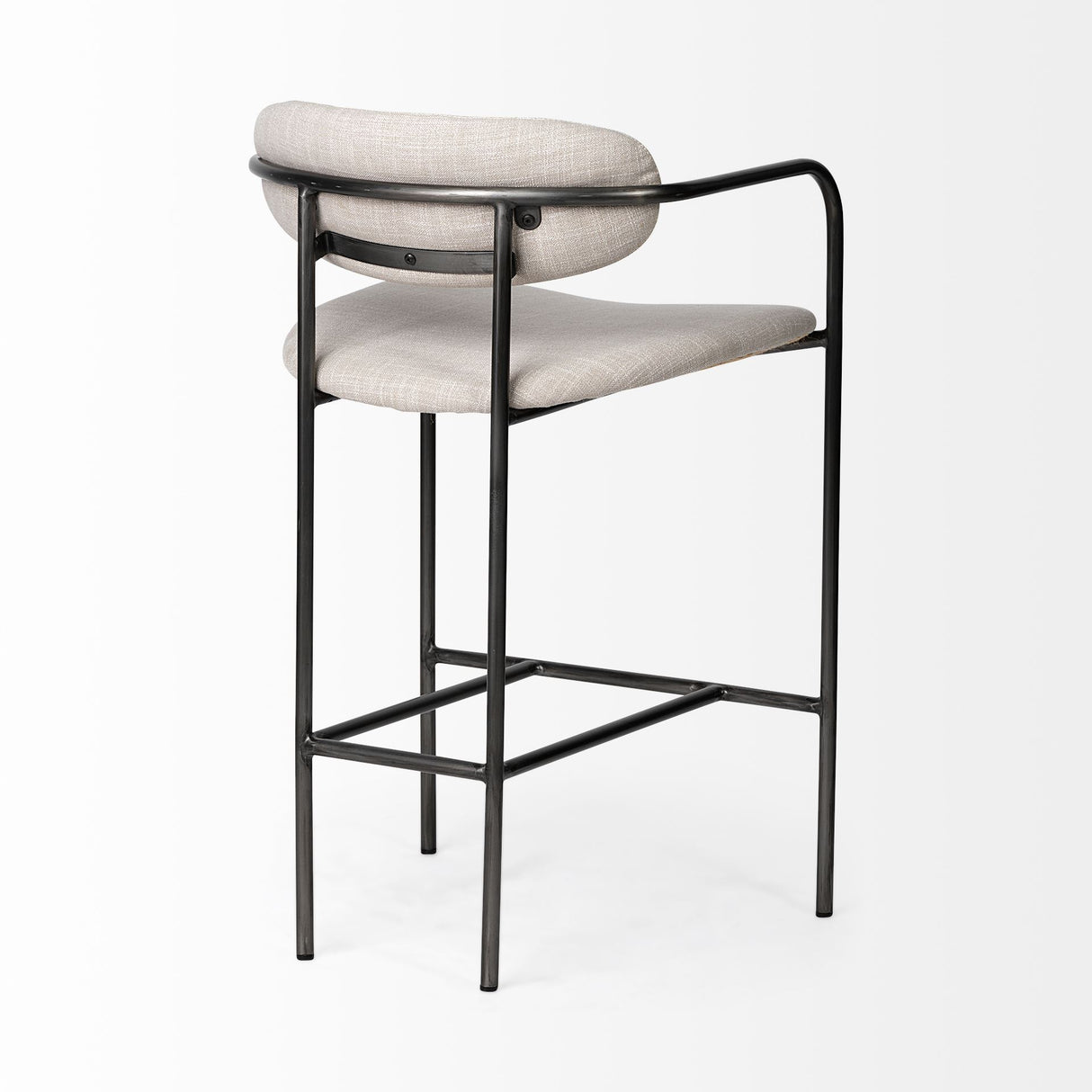 Parker II Beige Fabric Seat Gun Metal Grey Metal Counter Stool from Mercana - Luna Furniture