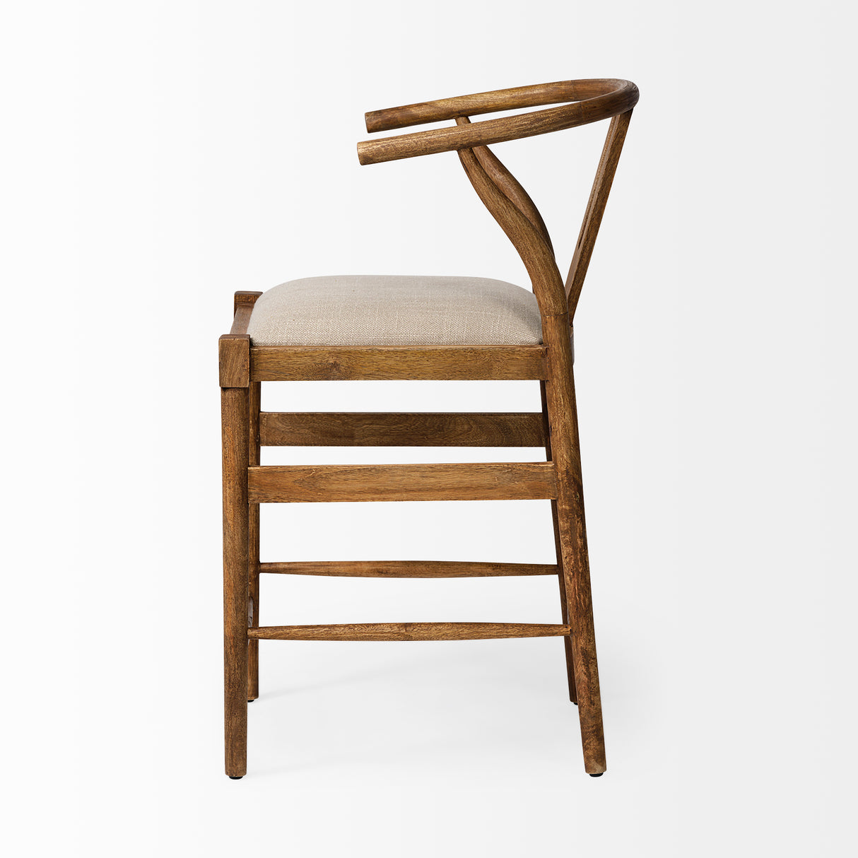 Trixie Cream Upholstered Seat Brown Wood Frame Counter Stool from Mercana - Luna Furniture