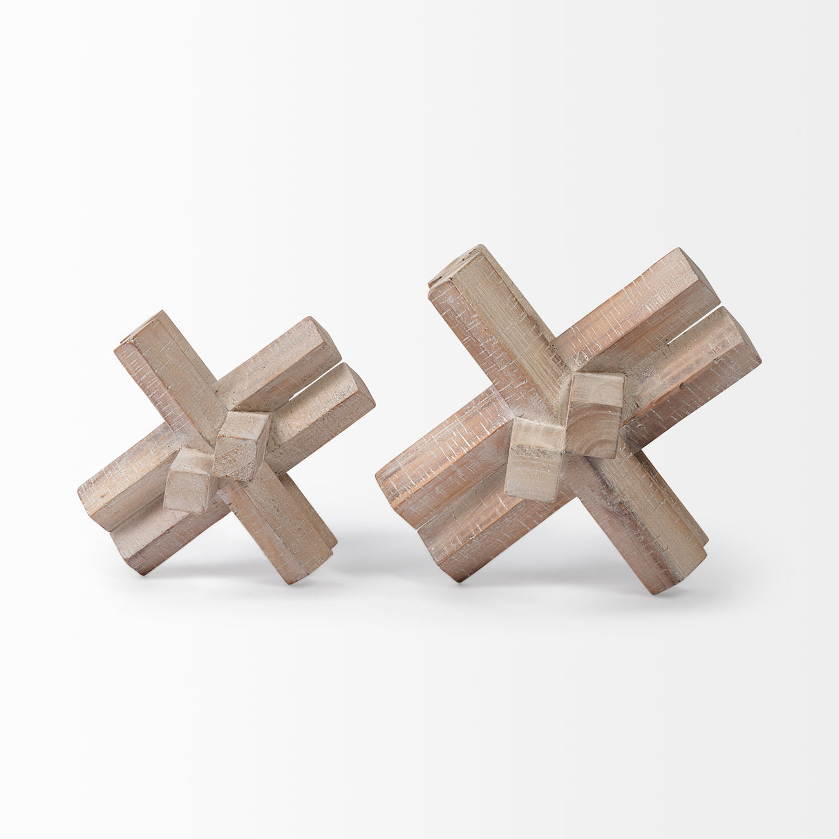 Vega II (Large) 7L x 7W Natural Wood Jack Object from Mercana - Luna Furniture