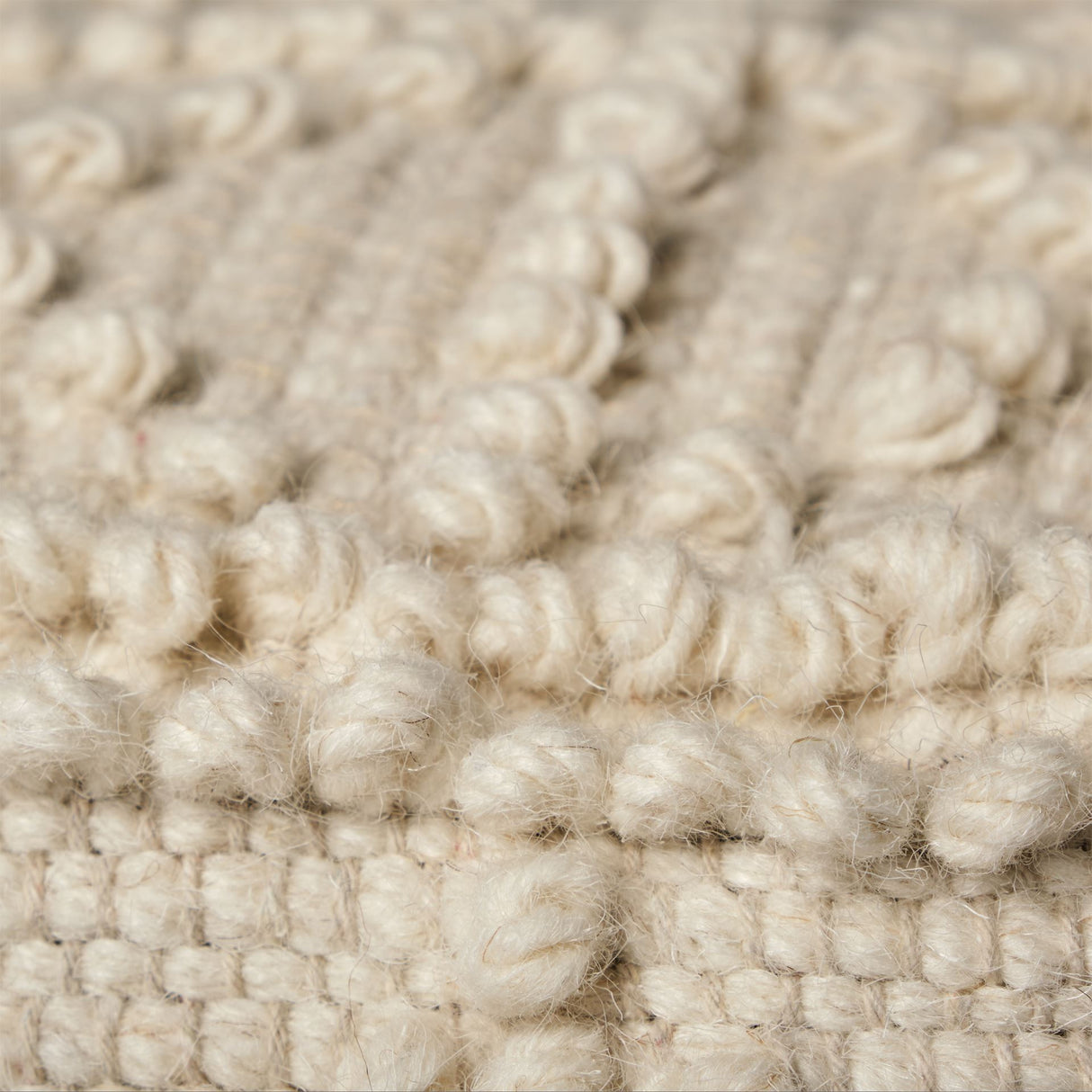 Leroy Square Cream Wool Pouf w/ Popcorn Detail from Mercana - Luna Furniture