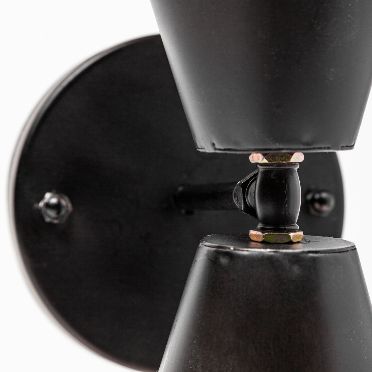 Eris II 7.3x12.6 Black Metal w/Gold Accent Double-Cone Wall Sconce from Mercana - Luna Furniture
