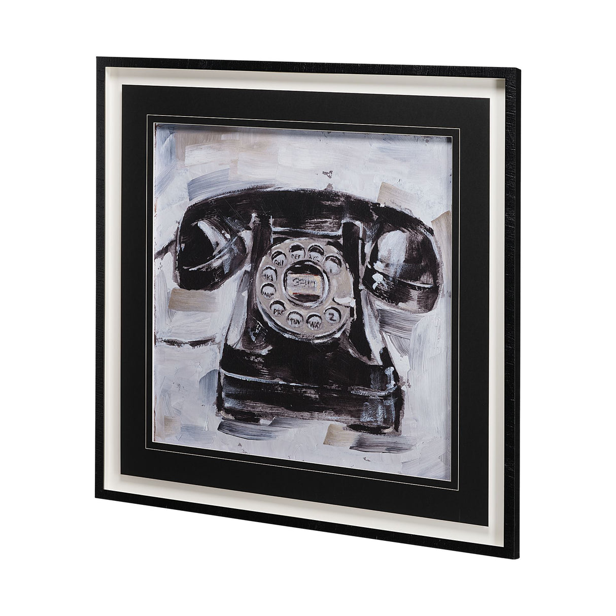 Retro Phone I by Ethan Harper a Hand Embellished Textured Framed Art Print Matted under Glass from Mercana - Luna Furniture