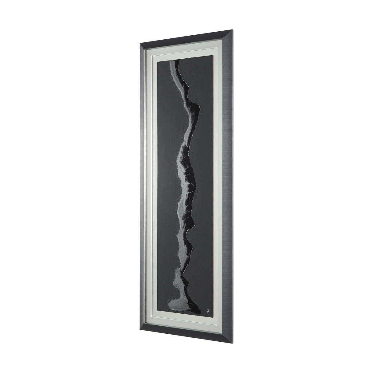 Silver River by Barbara Fleming a Hand Embelished Textured Framed Art Print Matted under Glass from Mercana - Luna Furniture