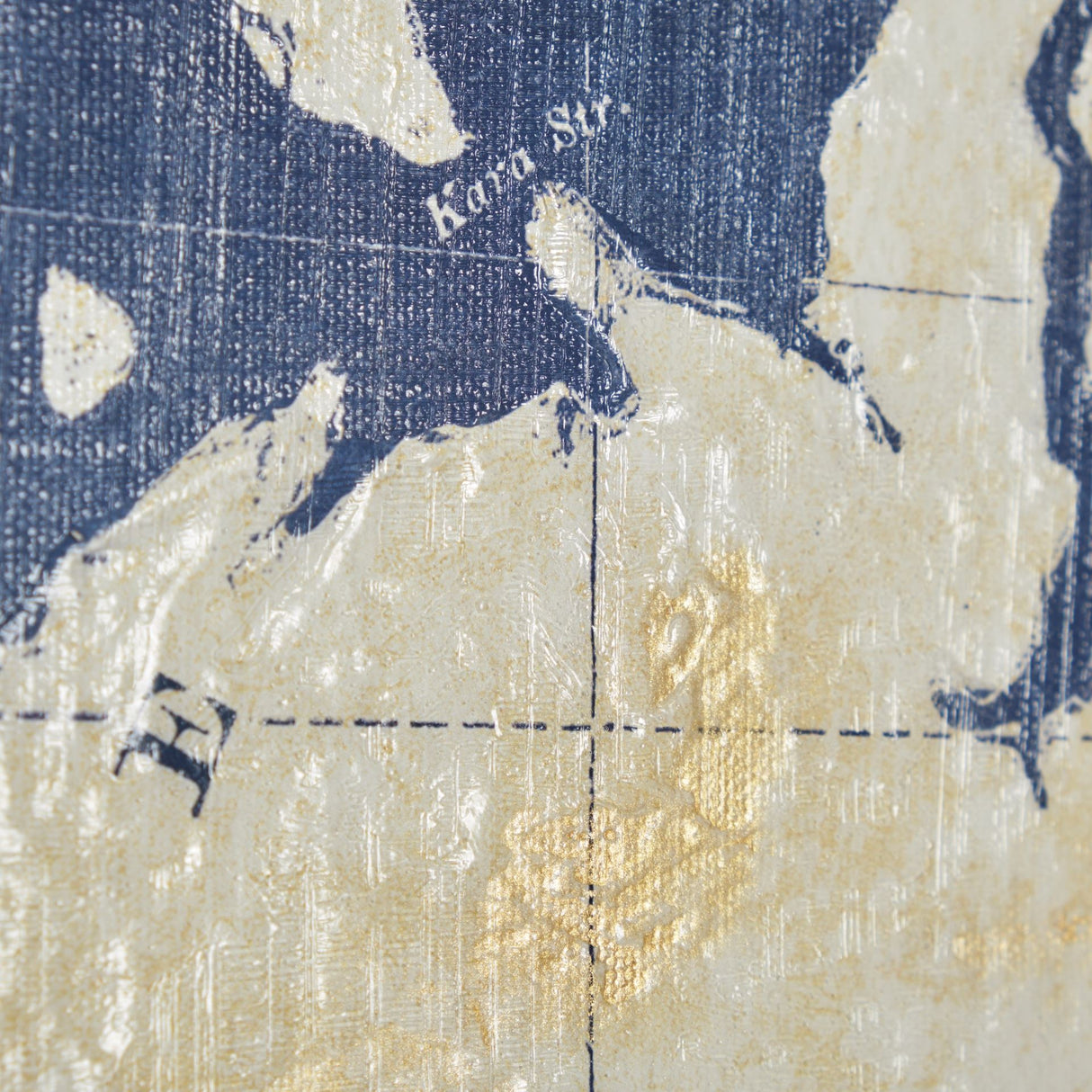 Blueprint World Map by Sue Schlabach a Hand Embellished Textured Framed Art Print Matted under Glass from Mercana - Luna Furniture