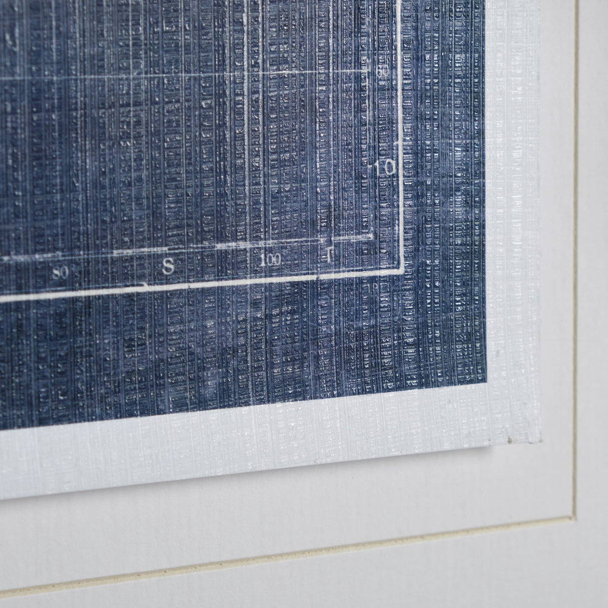 Blueprint World Map by Sue Schlabach a Hand Embellished Textured Framed Art Print Matted under Glass from Mercana - Luna Furniture
