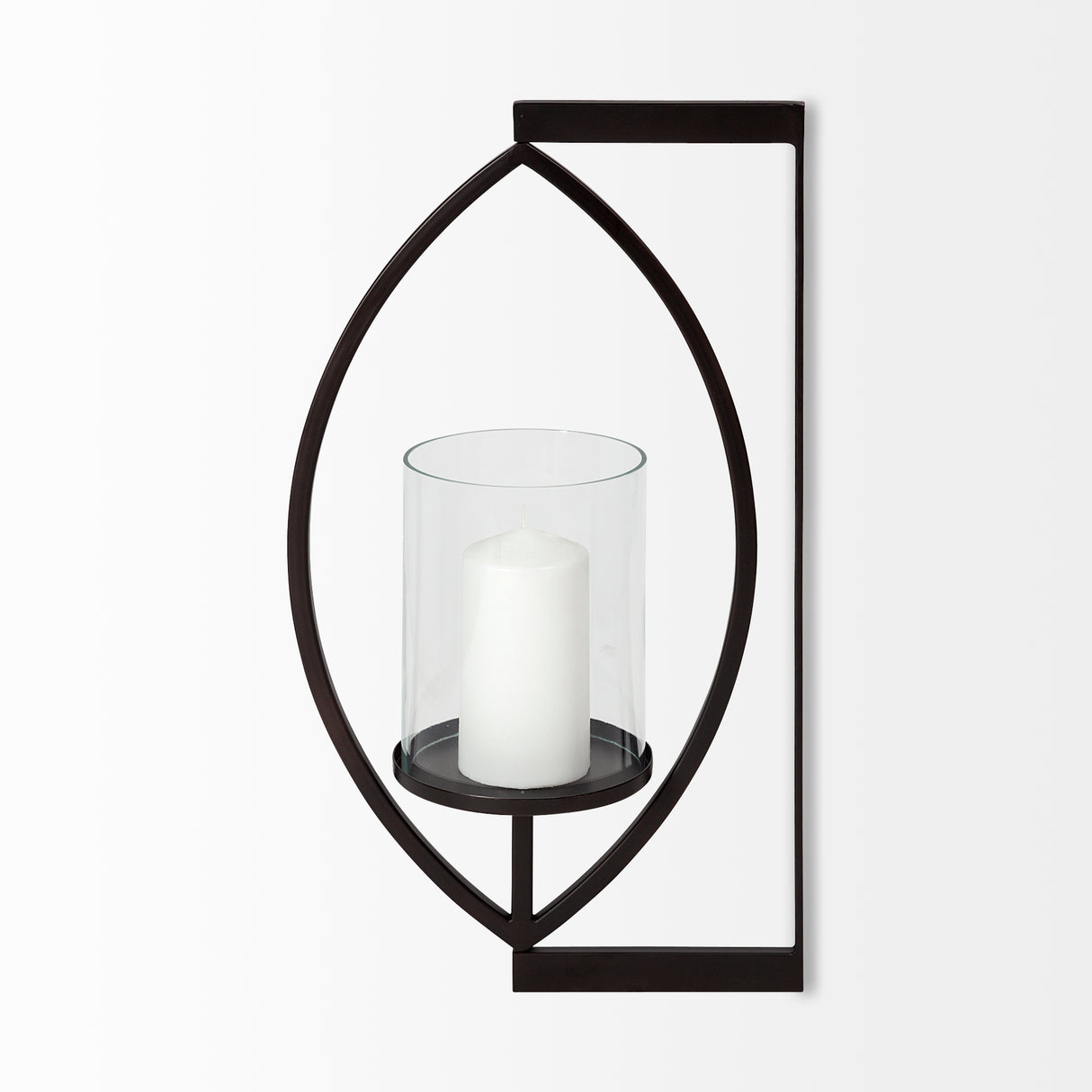 Drax 22"H Black Metal Wall Candle Holder from Mercana - Luna Furniture