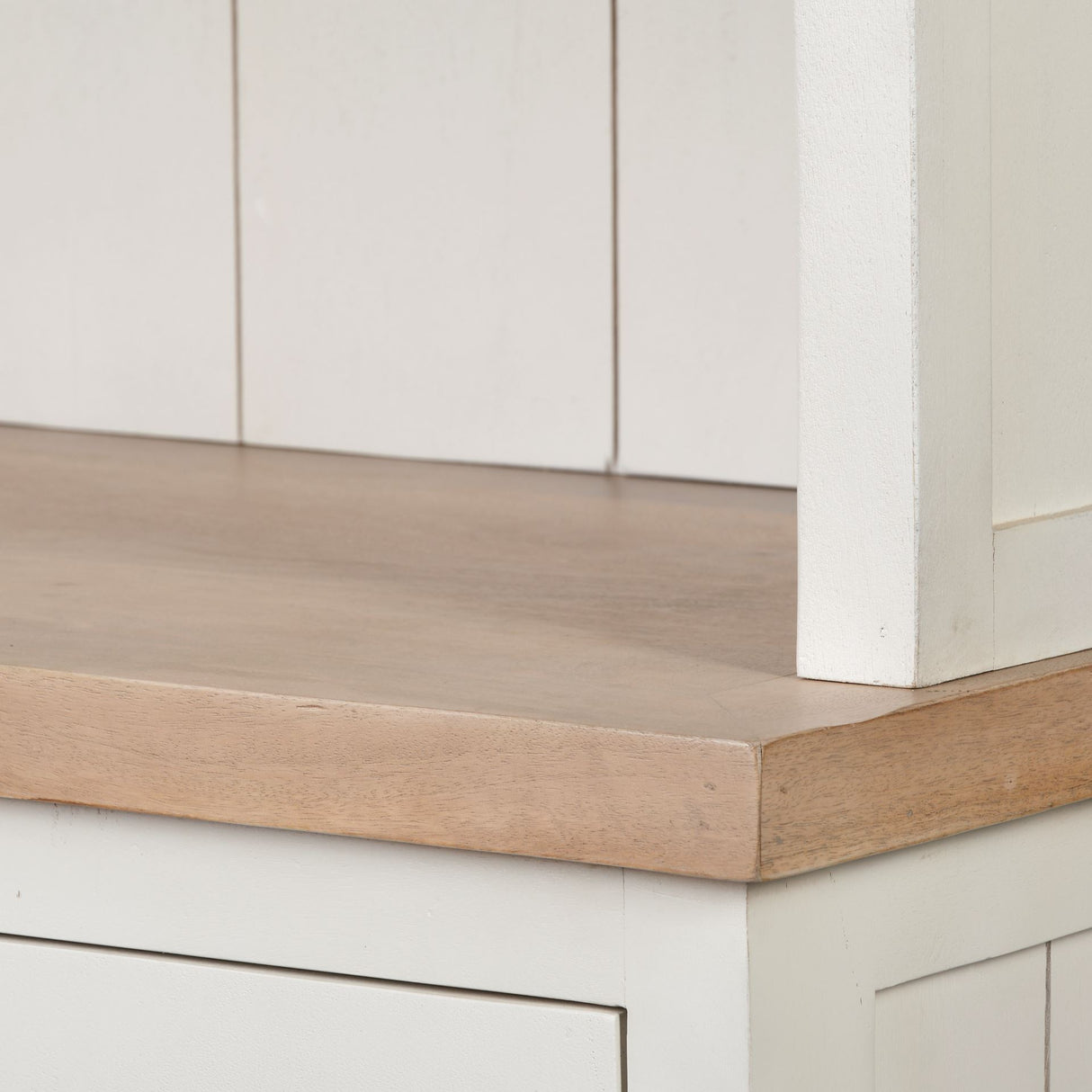 Fairview I White and Medium Brown Wood Three Shelf Shelving Unit from Mercana - Luna Furniture