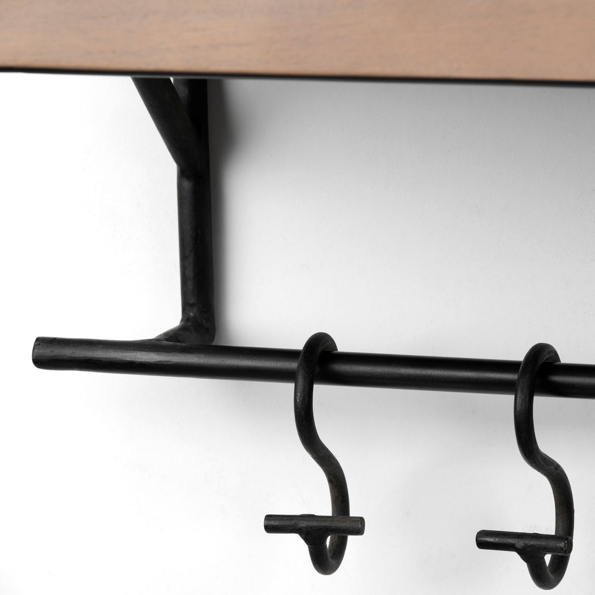 Schutt 36L Wall Mounted Wooden Shelf w/ 8 Hooks for Coats, Hats from Mercana - Luna Furniture