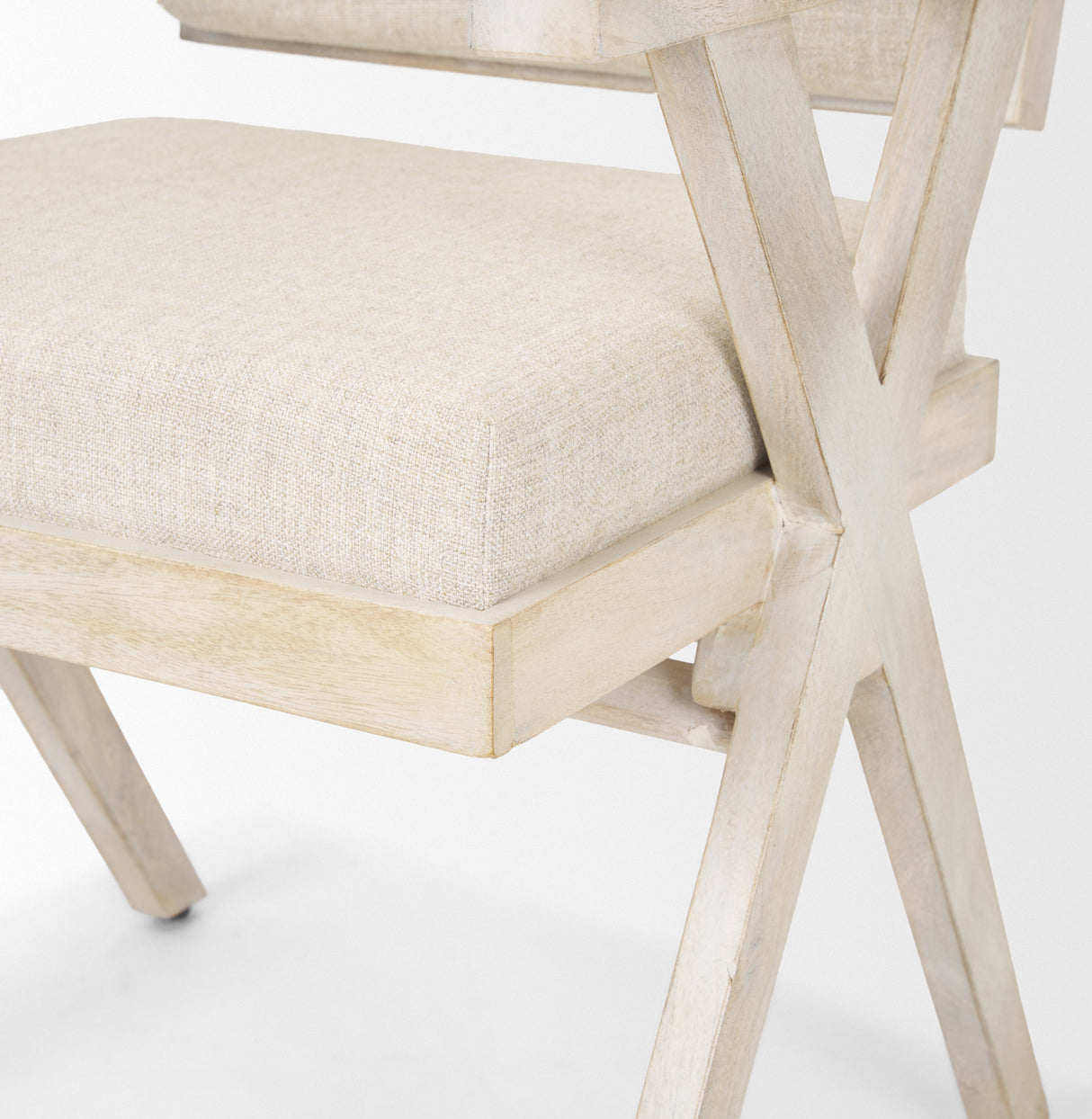 Topanga I Cream Fabric Wrap Blonde Wooden Frame Dining Chair from Mercana - Luna Furniture