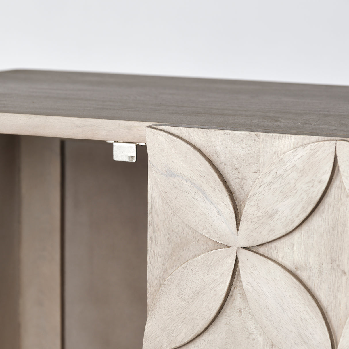 Excelsior II 68.1" H Light Brown Wood Gold Iron Base Storage Cabinet from Mercana - Luna Furniture