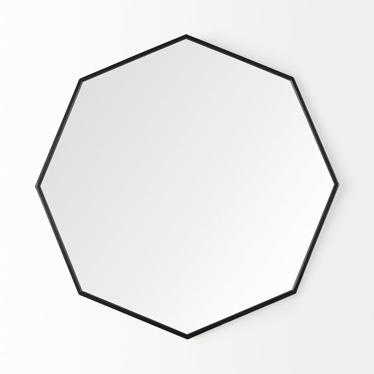 Helix 37" Octogon Black Metal Frame Mirror from Mercana - Luna Furniture