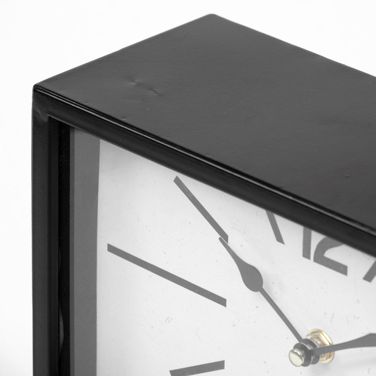 Lita Black Metal Rectangular Table Clock from Mercana - Luna Furniture