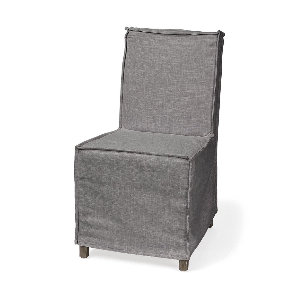 Elbert I Grey Fabric Slip-Cover Brown Wooden Base Dining Chair, Set of 2 from Mercana - Luna Furniture