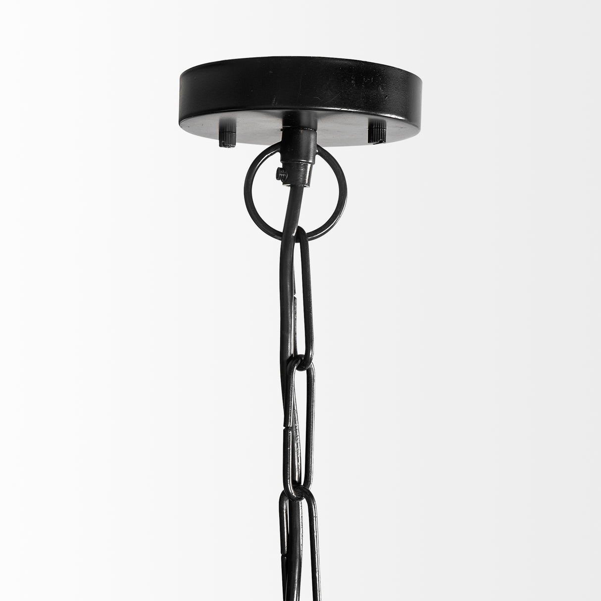 Jules 25x25 Blonde Wood and Black Metal Six Bulb Chandelier Light from Mercana - Luna Furniture