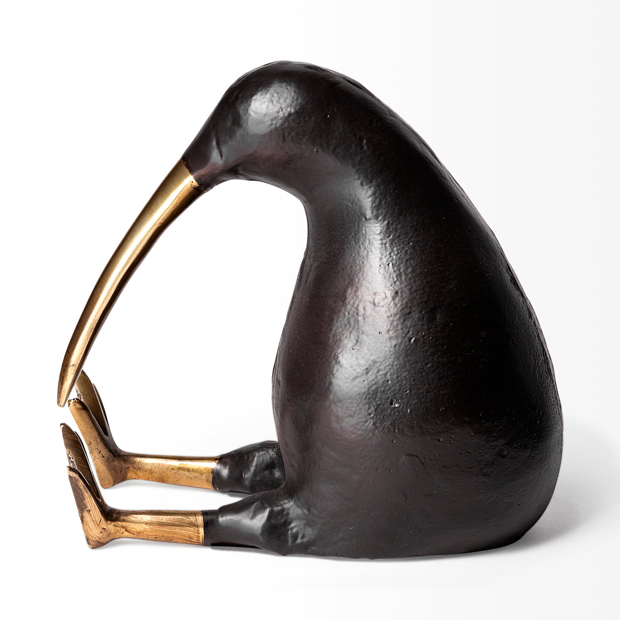 Dodo Kiwi 7L x 4W Black Cast Aluminum Mauritian Bird Sculpture from Mercana - Luna Furniture