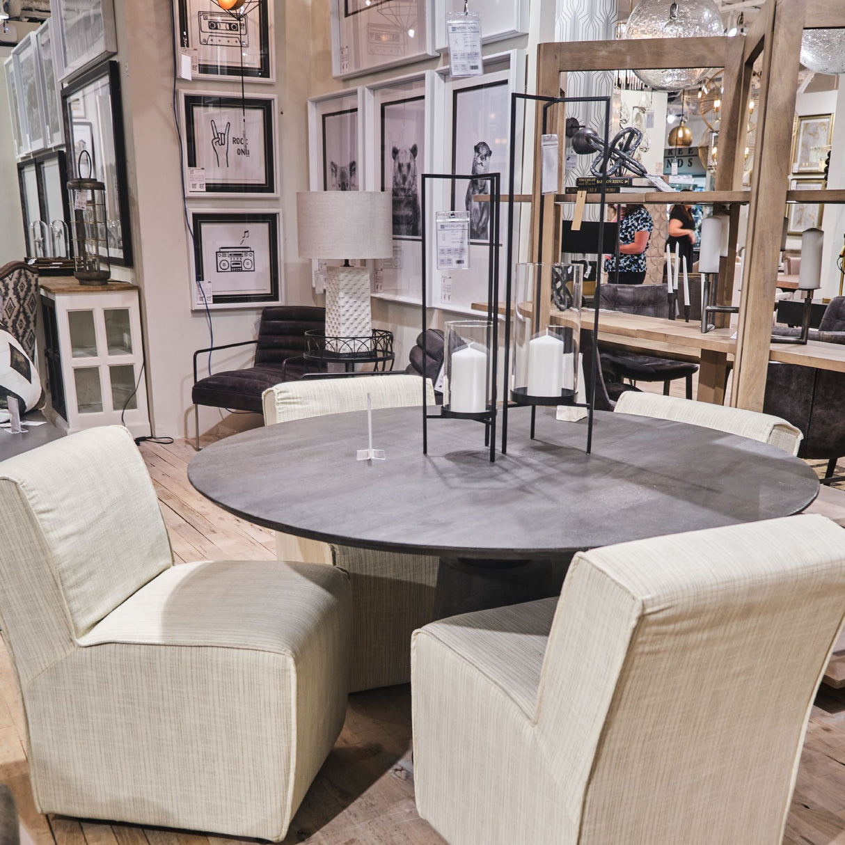 Damon Fully Upholstered Cream-Toned Fabric Dining Chair on Casters, Set of 2 from Mercana - Luna Furniture