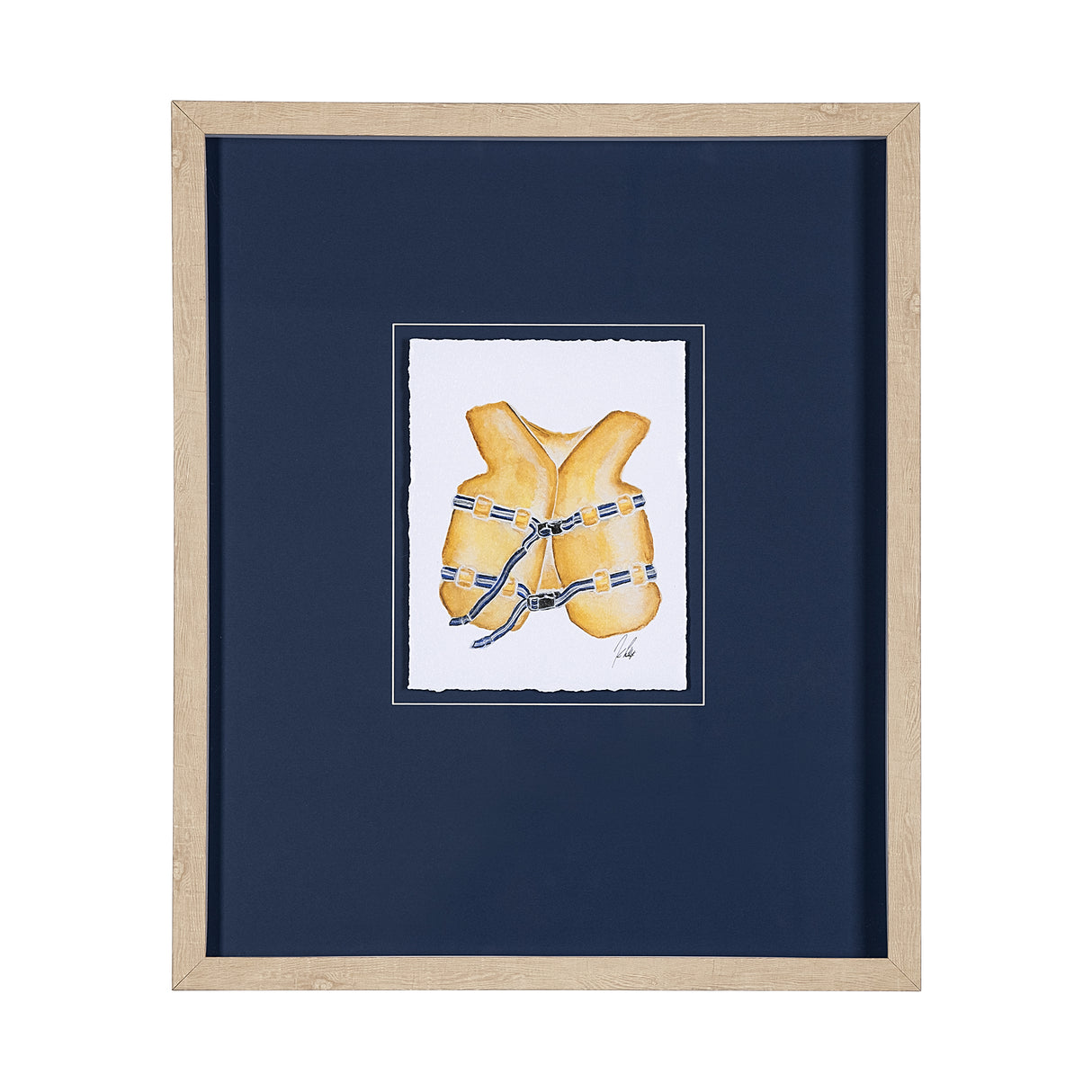 Lifejacket I by Mercana Studio a Hand Embellished Textured Framed Art Print Matted under Glass from Mercana - Luna Furniture