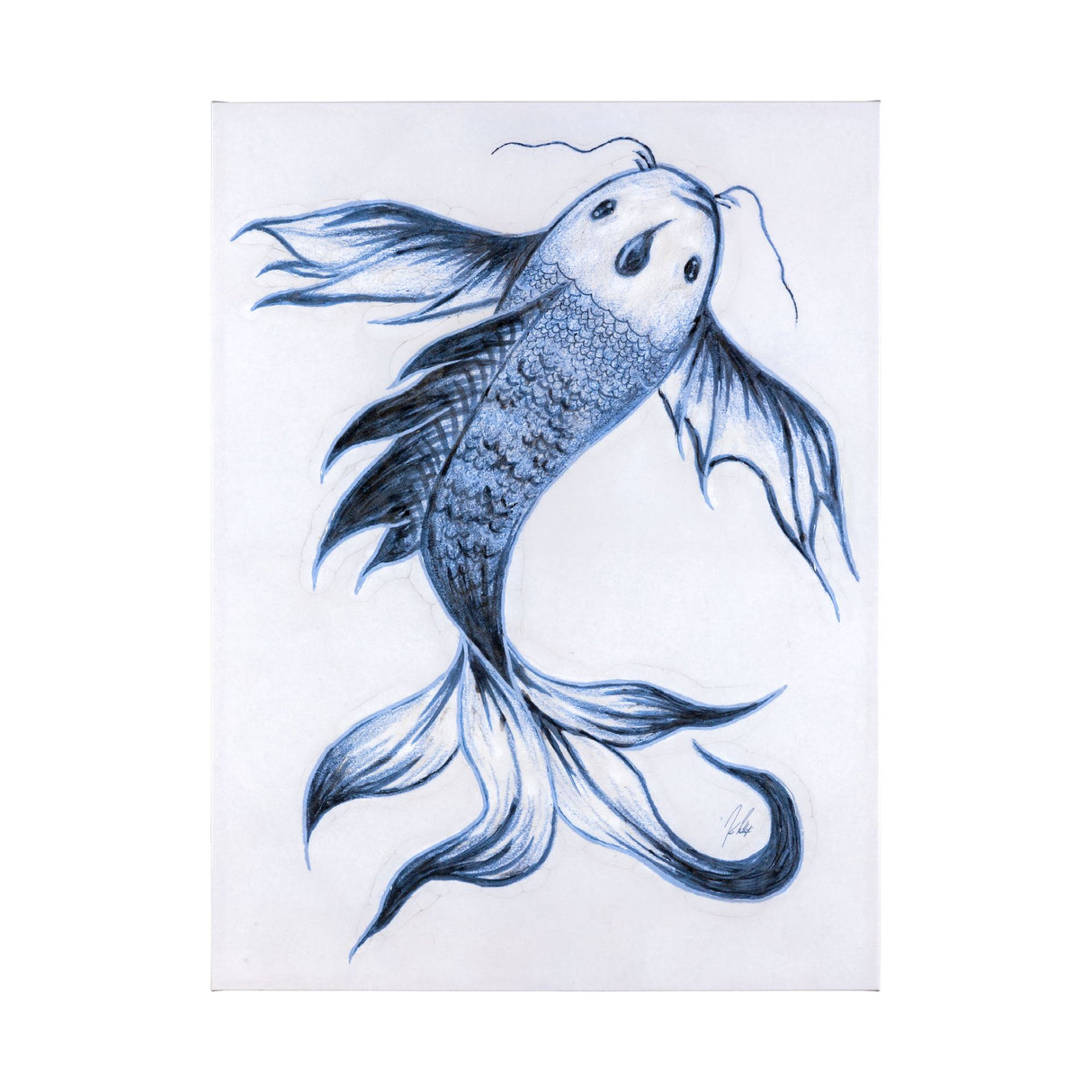 Koi Fish Blue I by Mercana Studio a Hand Embellished Textured Canvas from Mercana - Luna Furniture