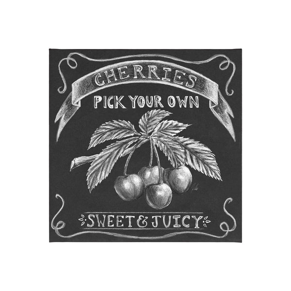 Farm Fresh Cherries by Mercana Studio a Hand Embellished Textured Canvas